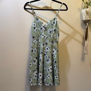 Haute Monde Green Floral Mini Dress